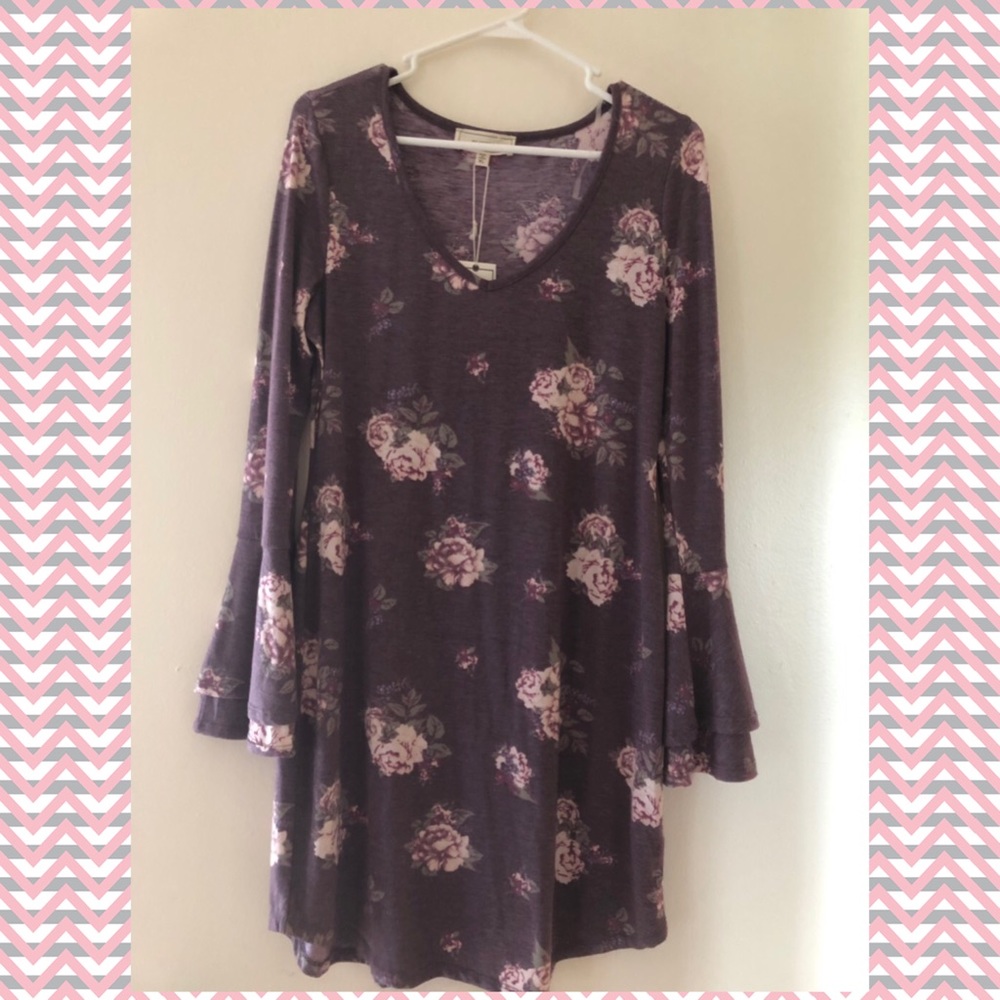 No comment floral Dress tunic top